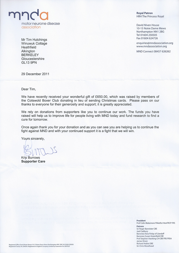 letter of thanks